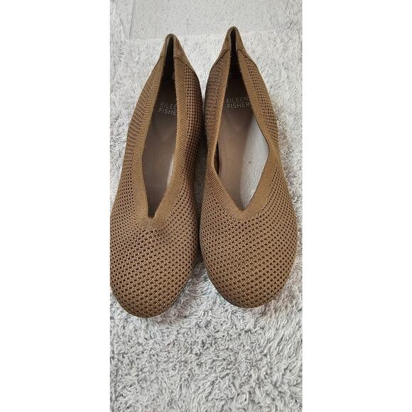 NEW Eileen Fisher "Seam" Stretch Slip-on‎ Taupe Stretch Flats Womens 6.5 M - Picture 3 of 4